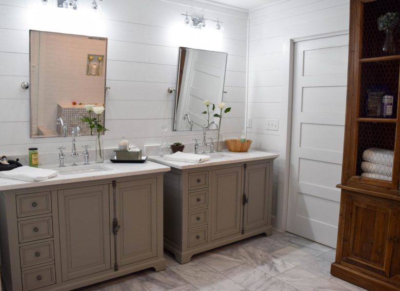 Custom built home bathroom in North Georgia